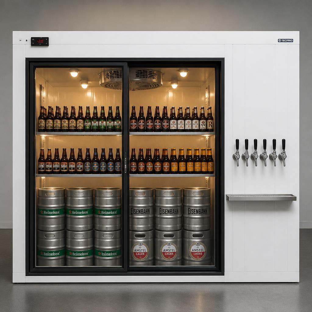 Câmara Fria Cervejeira EOS TR 12m³ com Expositor e 6 Torneiras 220V Trifásica